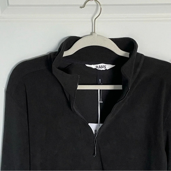 New! Rains Black Fleece Half Zip Pullover Top nwt 29700 - Picture 7 of 15
